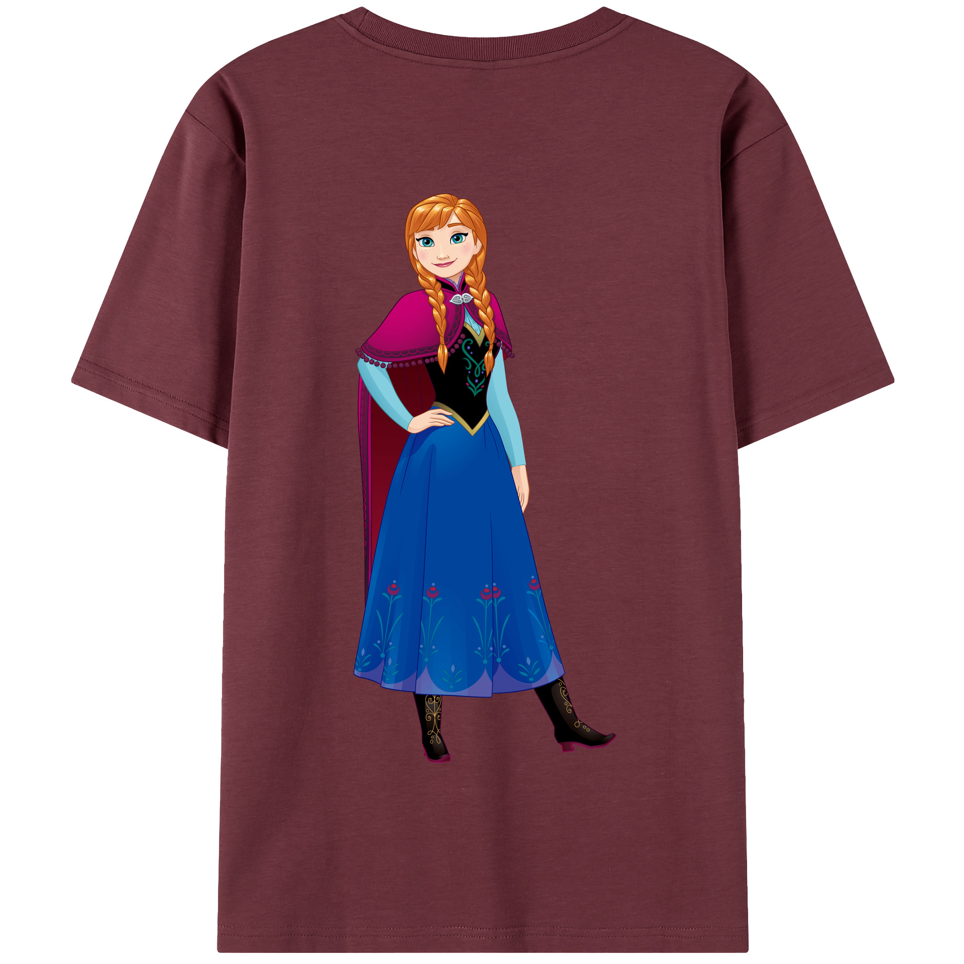 （画像用） アナと雪の女王 アンナ エルサ Frozen Anna Elsa 綿100％半袖Tシャツ（背面プリント）